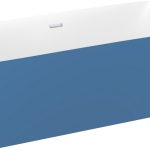 Акриловая ванна Wellsee Pure BY Wellsee 166x77, отдельностоящая, белый глянц., темно-синий матов./хром