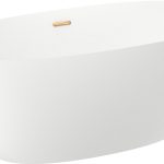 Акриловая ванна Wellsee Eclatant 159x74, отдельностоящая, белый глянцевый/золото