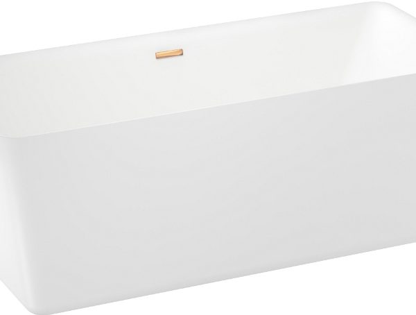 Акриловая ванна Wellsee DeSire 175.5x76, отдельностоящая, белый глянцевый/золото