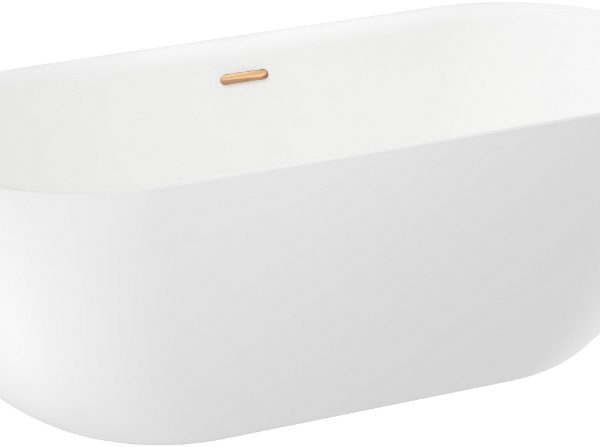 Акриловая ванна Wellsee Chic Riviera 170x76, отдельностоящая, белый глянцевый/золото