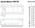 Акриловая ванна Excellent Savia Mono 170x70, WAEC.PR14.170.70WH — изображение 2
