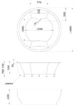 Акриловая ванна 1Marka Aima Omega 180x180, отдельностоящая — изображение 7