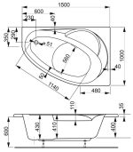 Акриловая ванна VagnerPlast Flora P 150x100, правая — изображение 7