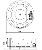 Гидромассажная ванна Gemy G9230 K 150x150, отдельностоящая — изображение 5