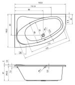 Акриловая ванна Riho Lyra 153x100, правая — изображение 3