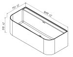 Ванна из искусственного камня Belux Атланта 170x75 пристенная, solid surface, черный матовый 19 — изображение 3