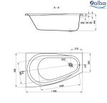 Акриловая ванна Alba Spa Baline 150x90, угловая левая — изображение 5