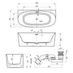 Акриловая ванна Wellsee Belle Spa 2.0 160x75 с клапаном глянц. белый — изображение 9