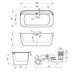 Акриловая ванна Wellsee Brillant iCon 160x80, отдельностоящая, белый глянцевый/белый — изображение 6