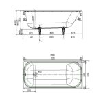 Чугунная ванна Wotte Start УР 150x70 под ручки, БП-э000001102 — изображение 6