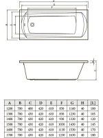 Акриловая ванна Bonito Home Selena 160x70, с ножками St — изображение 3
