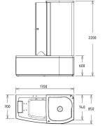Гидромассажная ванна Gemy G 8040 B 170x85, правая с кабиной — изображение 5