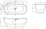 Акриловая ванна Abber AB9241MB 172x79 отдельностоящая, черный матовый — изображение 6
