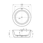 Акриловая ванна Wellsee Pour Plus 150x150, отдельностоящая, белый глянцевый/черный — изображение 6