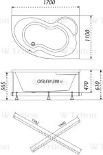 Гидромассажная ванна Triton Мари Комфорт Flat 170x110, угловая правая, Щ000001293 — изображение 8