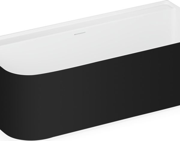 Ванна из искусственного камня Belux Атланта 170x75 пристенная, solid surface, черный матовый 19