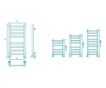 Полотенцесушитель Маргроид Вид 81/10 профильный перекладины 30х10 нижнее подключение черный матовый — изображение 2