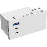 USB зарядное устройство, 100W, Type A + C + C, 4 мод., бел. (90х45мм) — изображение 2