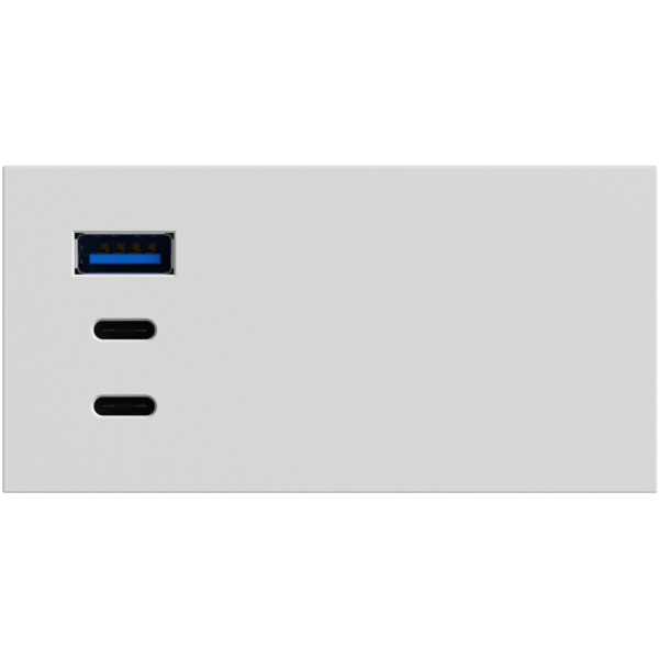 USB зарядное устройство, 100W, Type A + C + C, 4 мод., бел. (90х45мм)
