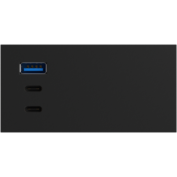 USB зарядное устройство, 100W, Type A + C + C, 4 мод., черн. матовая (90х45мм)
