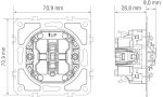 Механизм выключателя В1 (простого), быстрозажимные контакты 10 A 250 В~, серия D16 — изображение 3